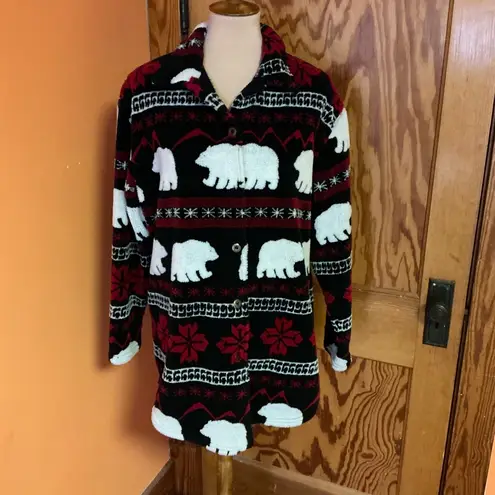 Vtg 90s polar bear fleece jacket Black Size L