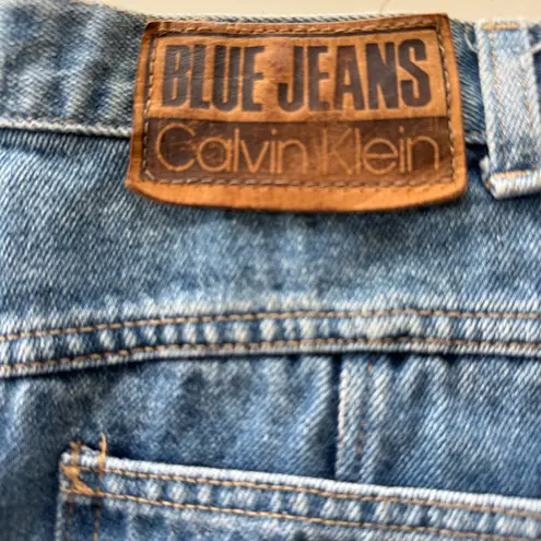 Vintage 80s 90s Calvin Klein Blue Denim Jean Mini Pencil Skirt Sz 6 Fits 0 2 4