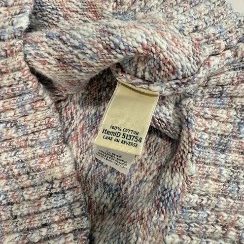 LL Bean Cotton Ragg Space Dye Funnelneck Pullover Sweater Size MEDIUM