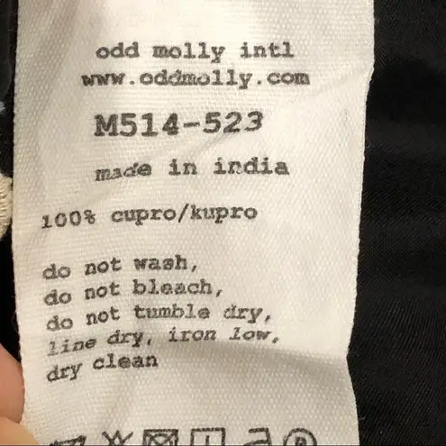 Odd Molly NEW The Tribute Collection Black Embroidered Long Sleeve Dress