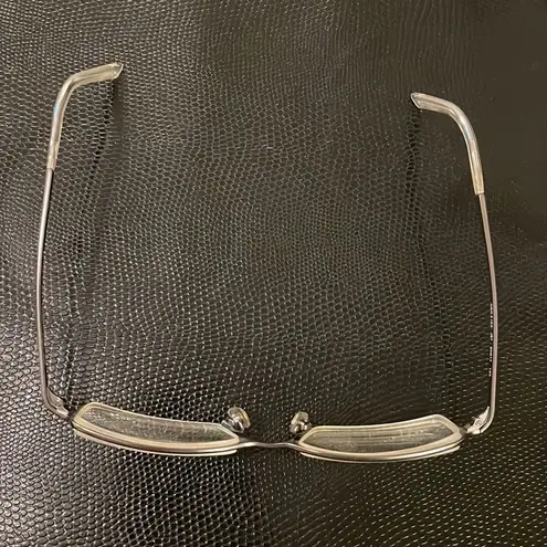 Dolce & Gabbana Wire Rim Eyeglasses Silver Rectangle White Zipper Case