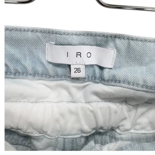 IRO Distressed Paperbag Belted High Waisted Jean Shorts Size 26