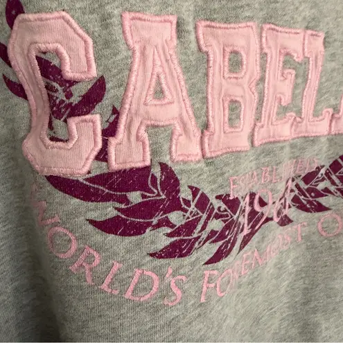 Cabela's Gray and Pink Women's Hoodie XL Embroidered