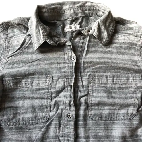 Lou & grey  Pullover Grey Striped Half Button