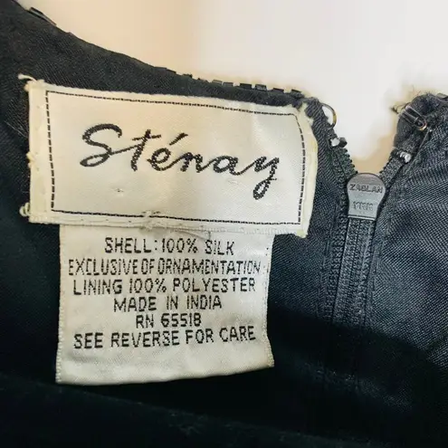 Vintage Black Sequin Fully Beaded Blouse Long Sleeve Sz Small Medium