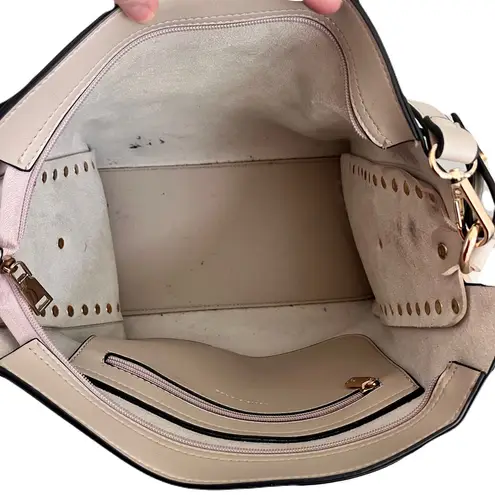 Melie Bianco Ivory Vegan Leather Convertible Crossbody Shoulder Bag