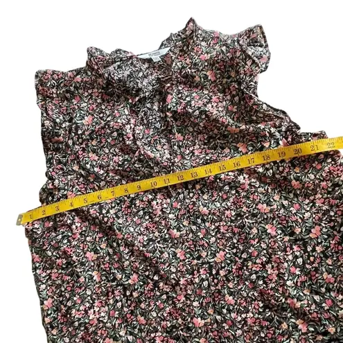 BB Dakota X Steve Madden Ruffle Floral Top in Black Pink & Peach, Size XXL