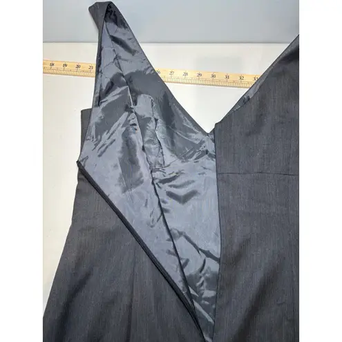 Escada NWT Gray Wool Silk Cocktail Dress 10 Lined V