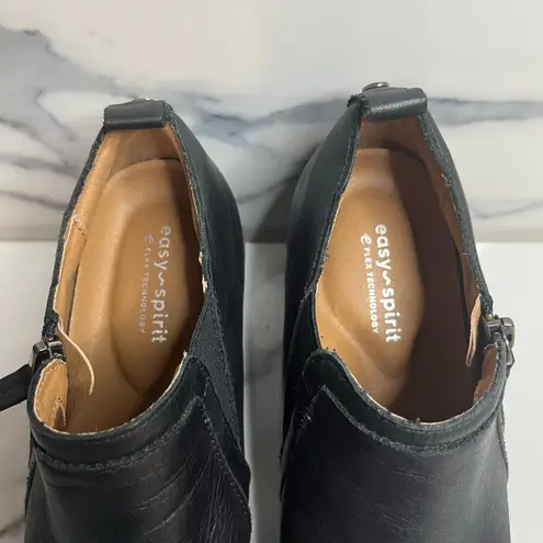 Easy Spirit NWOB Women's Black Leather Chunky Heel Comfort Secosa Boots Sz 7.5