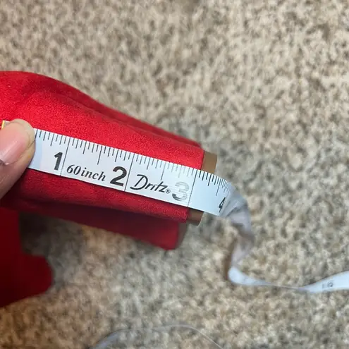 Heel The World Red Pumps Block Heel Pointed Toe Party Shoes Size 10