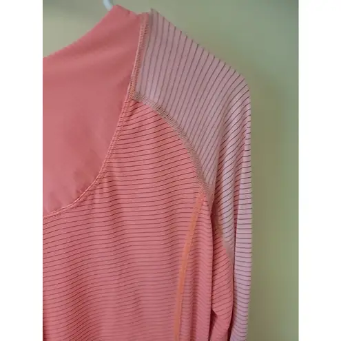 Lululemon   Pop Orange Dune Wagon Stripe Turn It Up Long Sleeve Shirt Top