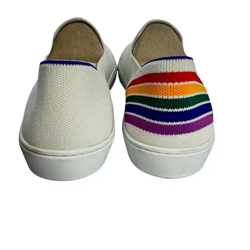 Rothy’s Women’s Pride SF Slip On White Sneaker Rainbow Size 10.5 LGBTQ Washable