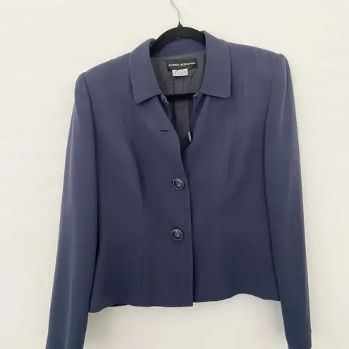 Donna Morgan Smokey Blue Cropped Blazer 8