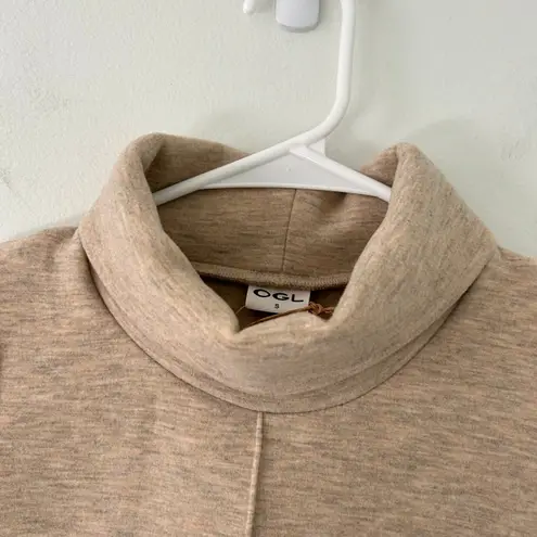 OGL Two Piece Sleeveless Turtleneck High Waist Straight Leg Pants S Small New Tan - Image 4