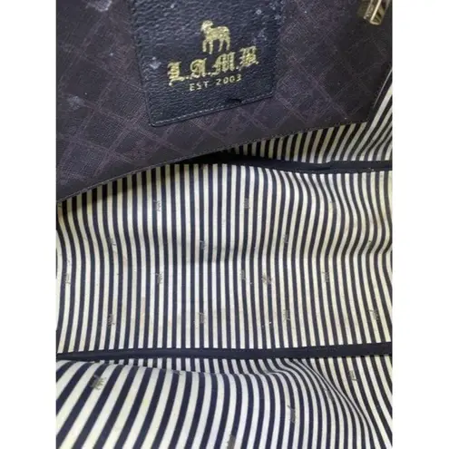 L.A.M.B. shopping xl l black tan coated canvas tote
