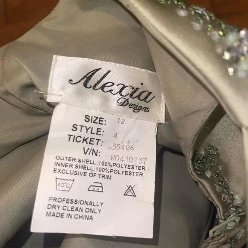 Alexia Designs sage green prom formal bridesmaid dress gown woman’s 12