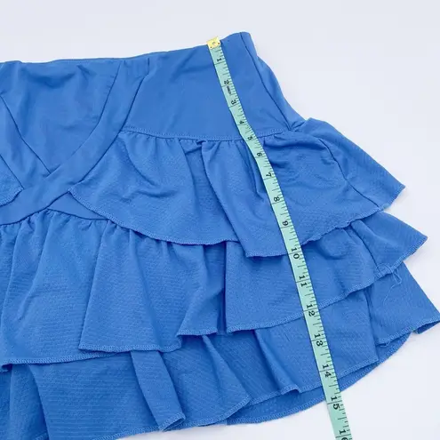 lucky in love Long Rush Tiered Ruffle Skort Blue Athletic Skirt Women's Size XL