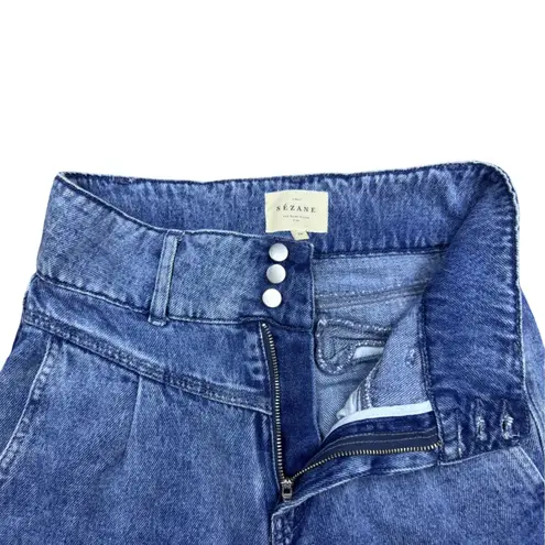 Sézane Sezane Sam Sama High Waist Pleated Tapered Denim Trouser Jeans Size 34 / US 2