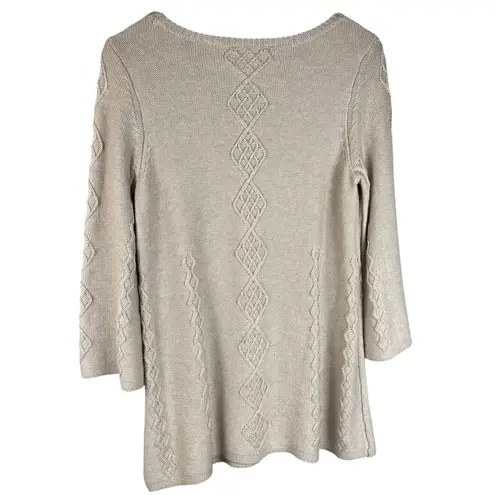 Soft Surroundings Reza Sweater Cashmere Blend in Oatmeal Heather Size XS