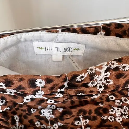 Free The Roses Brown Black White Eyelet Skirt and Top Set SZ Small