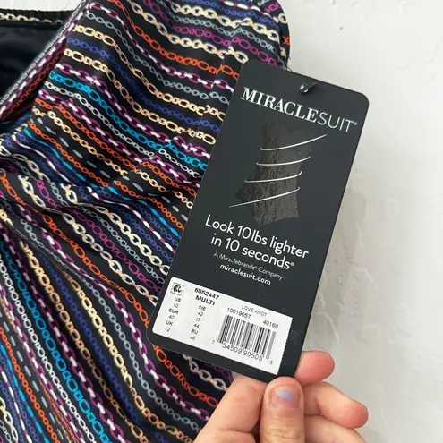 Miracle Suit Shimmer Links Love Knot Tankini Top Size 10