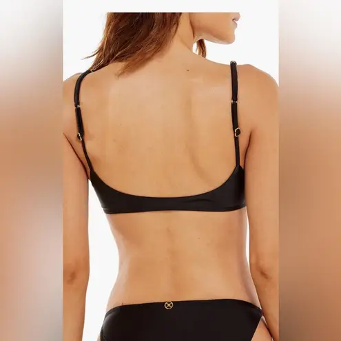 VIX Swimwear Li Solid Breaded Bikini Top, Black, Large, $126 Gold
