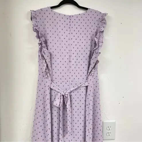 Clover & Sloane Purple Swiss Dot Cottage Core Ruffled Mini Dress Womens 22 Girly Size undefined