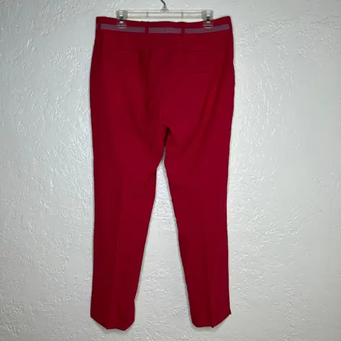 Paul Smith Women's Red Straight Slim Leg Trouser Pants Pink Trim Size 32
