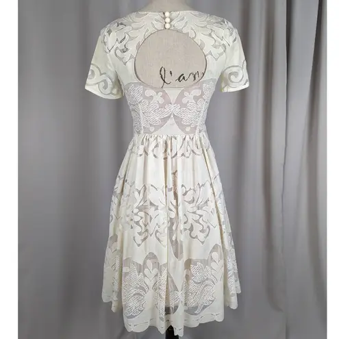 Plenty By Tracy Reese Short Sleeve Lace Fit and Flare Dress Size 0