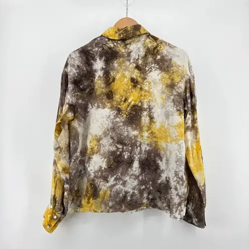 Fifteen Twenty Tie Dye Rayon Button Down Shirt Women's Small Boho Festival