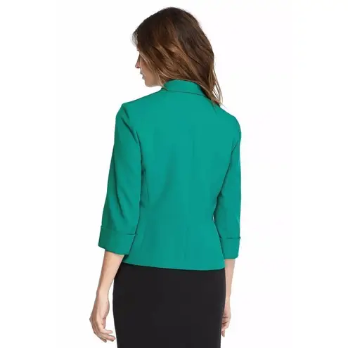 Kasper New! Women's Open-Front Draped Green Crepe Blazer Jacket Size 4