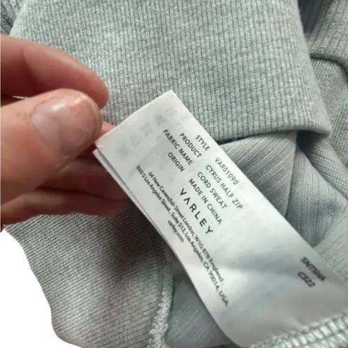 Varley Cyrus Half Zip Cord Sweat Grey Heather Marl Pullover Sweatshirt Size S