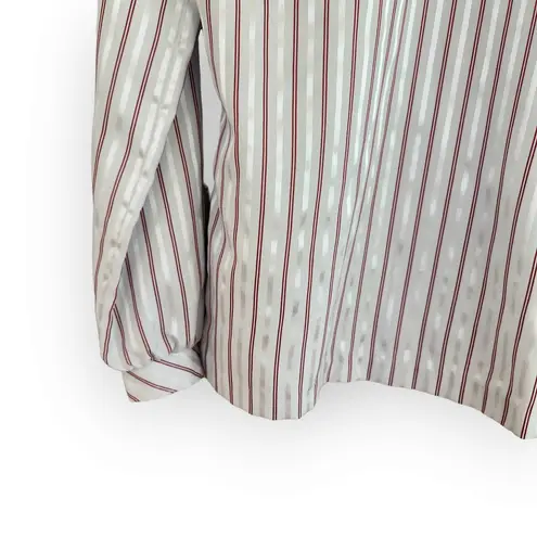 American Vintage Vintage The Wardrobe Builder White Silver Red Striped Button Down Shirt L