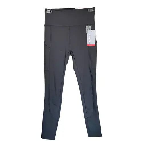 Marika Womens Leggings Sz Small Black Glitter Yoga Athletic Workout Activewear