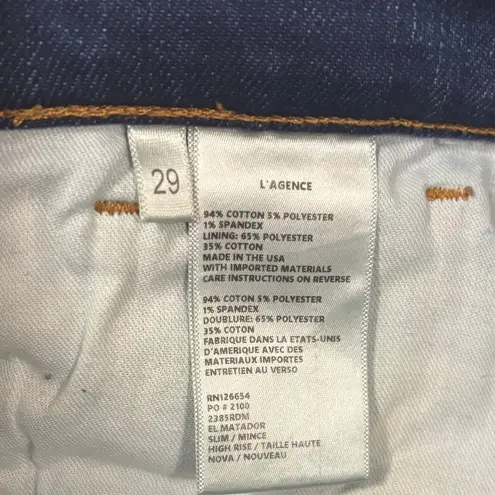 L'Agence Womens El Matador French Slim Crop Jeans Size 29 Blue High-Rise