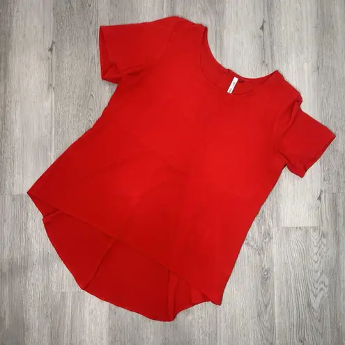 Ny Collection Professional Festive Dressy red blouse flowy top sizeL