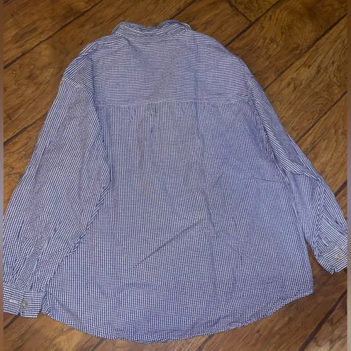 Basic Editions Purple Checkered Shirt with Floral Design vintage grandma core XL