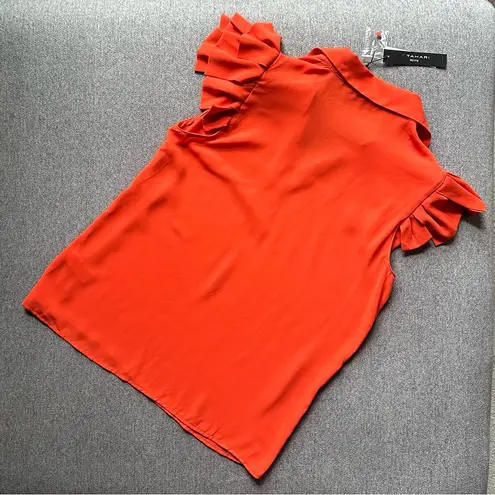 T Tahari  // Orange Blouse Top