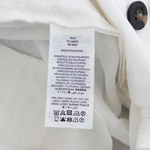 Boden Womens Linen Shorts Size 8 White High Waist Coastal Chic Resort Preppy