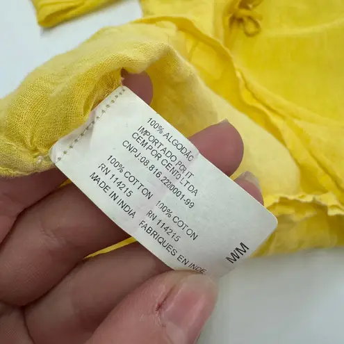 Sophia BY VIX Cover Up Womens Medium Yellow Voile Cotton Gauze Tunic Swim Beach