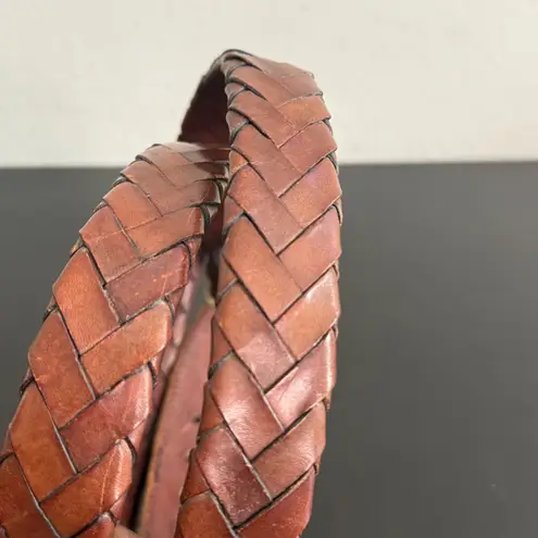 Brighton Vintage  Woven Leather Belt Solid Brass Buckle Size 36 Unisex 46713