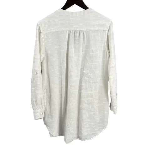 Seafolly Coverup White Beige Stripe Tunic Lightweight Beach Sun Protection Small