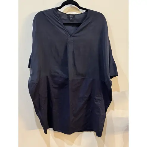 COS Navy Blue Silk Cotton Paneled Unstructured Dress Size XS Oversized Capsule