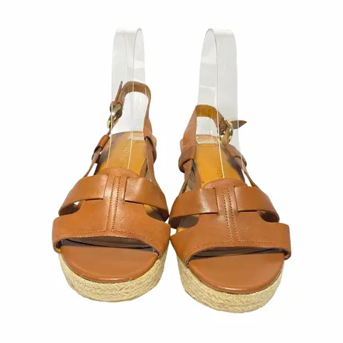 Franco Sarto  Polka Open Toe Wedge Cork Espadrille Sandals Size 7.5