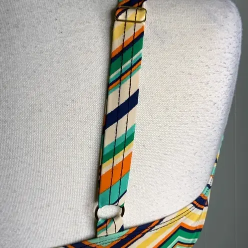 Alex Marie Retro Multicolor Chevron Print Swim Bikini Top Size 10
