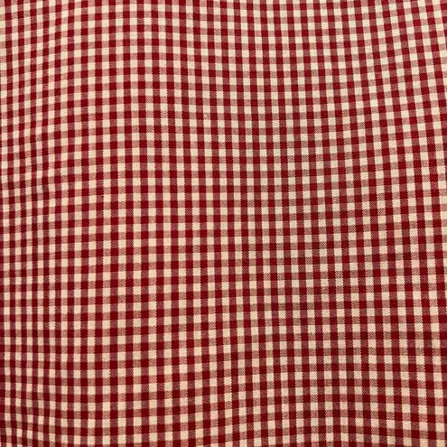 VTG ESSAY Ruffle Front Blouse Sz S Button Up Red Tan Western Retro Farmhouse