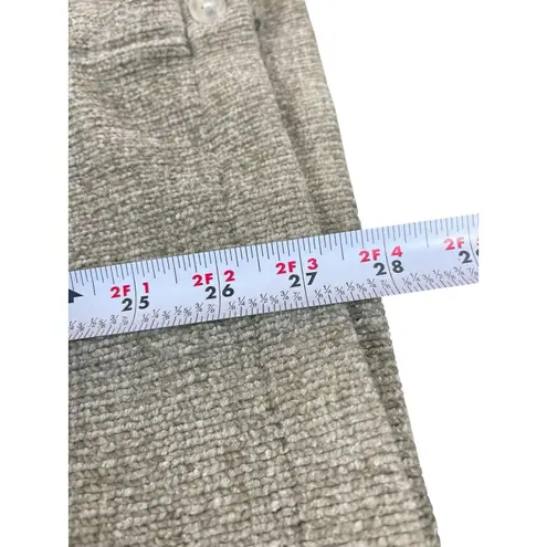 VTG Denim & Co. Chenille Cardigan Sweater S Tan Button Front Long Sleeve Brown