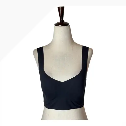 SKIMS Bra Women Small Black Naked Plunge Longline Bralette Padded Stretch Comfy