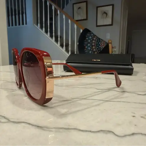 Max Mara Malibu9 MM0079 Sunglasses Deep Red NWOT