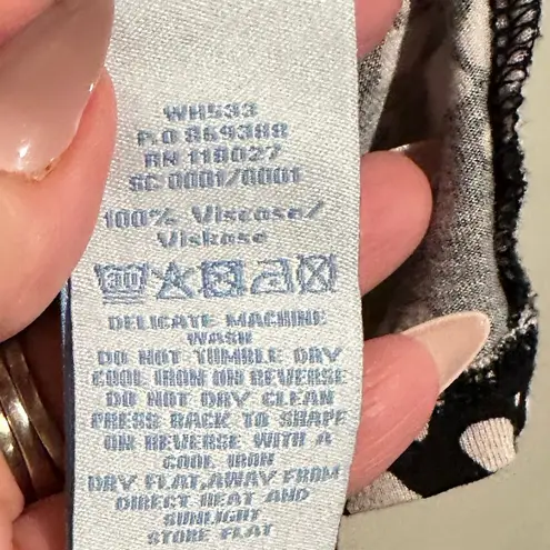 BODEN THEA Black White Print Long Sleeve Midi Round Neck Dress 12